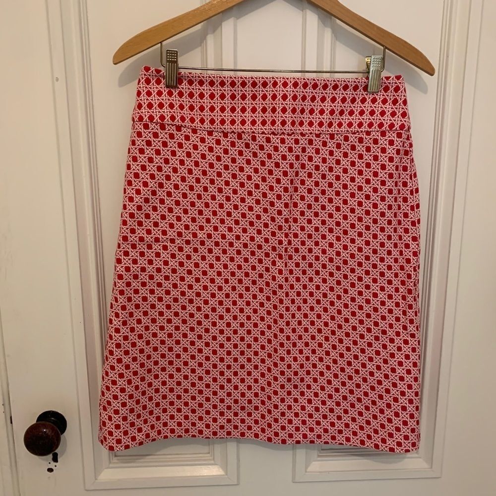Red and white Talbots 6P Skirt